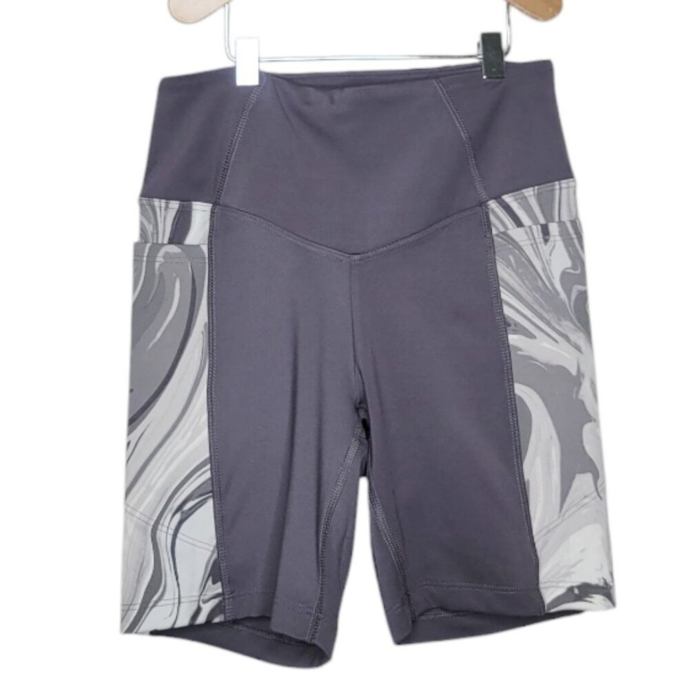 PICK 3 FOR $20 VS PINK High Waist Grey Swirl Pattern Bike Shorts W/ Pockets XS